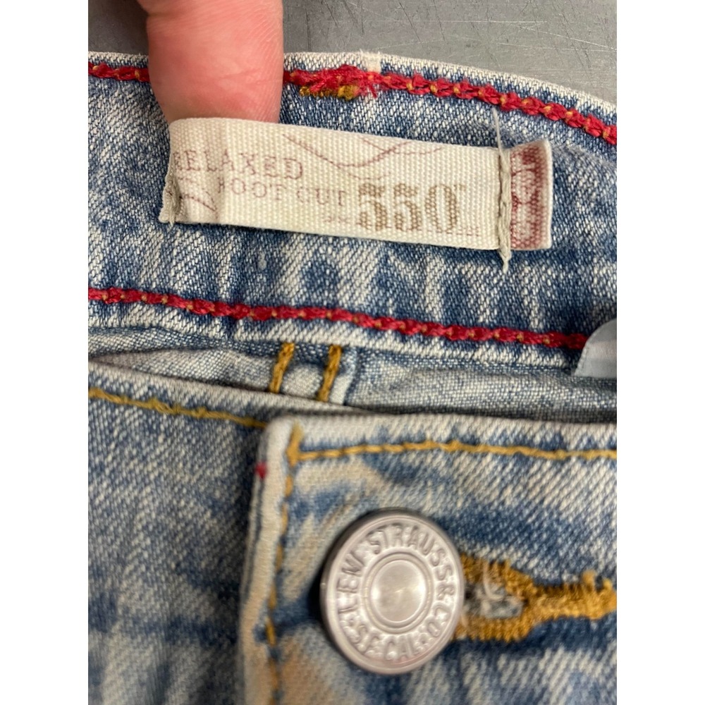 Vintage Levis 550 Jeans Womens 16S 35X30 Blue Light Wash Denim Relaxed Boot Cut - Picture 4 of 14